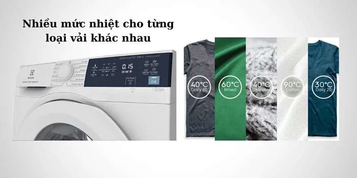 Nhiều lựa chọn về mức nhiệt cho nhiều chất liệu vải